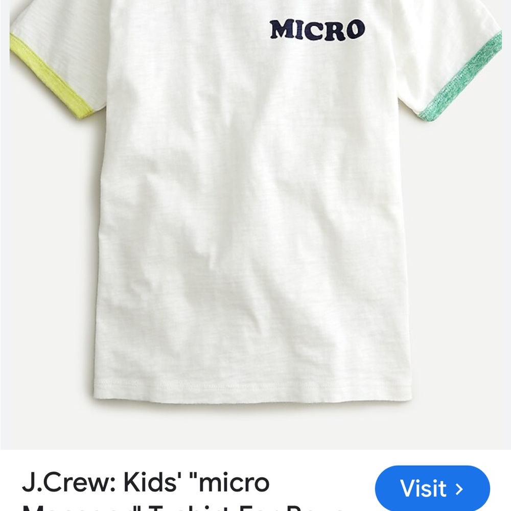 NWT Crewcuts | Boys "Micro Manager!" T-shirt. Size 6-7
